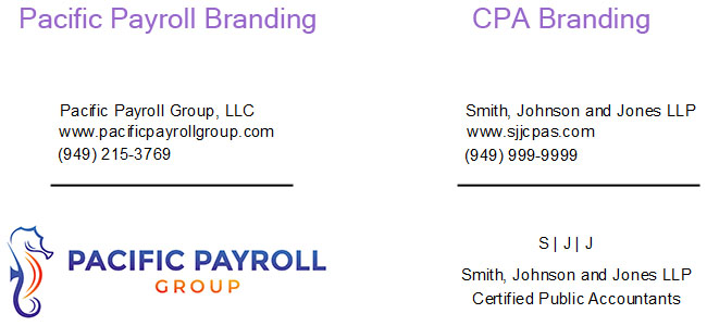 CPA Payroll service White Label Branding